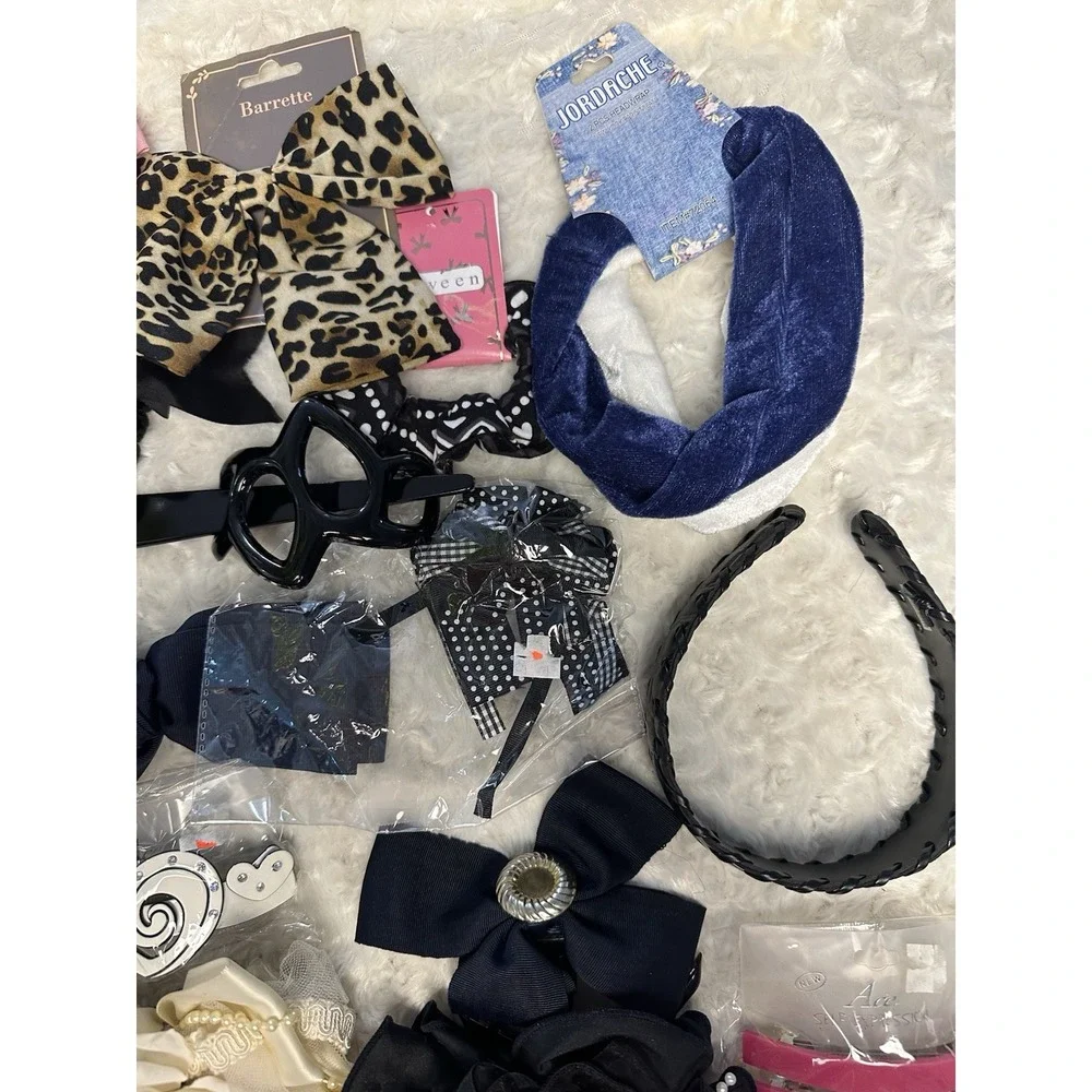 Lot of Hair Bows and Clips: Assorted Styles and Colors